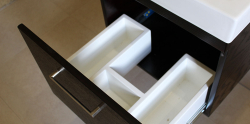 600 wall hung vanity Cut out Drawer