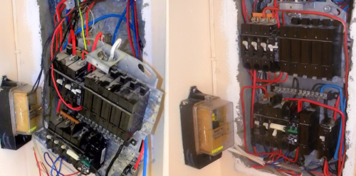 Before and after rewire, no new parts