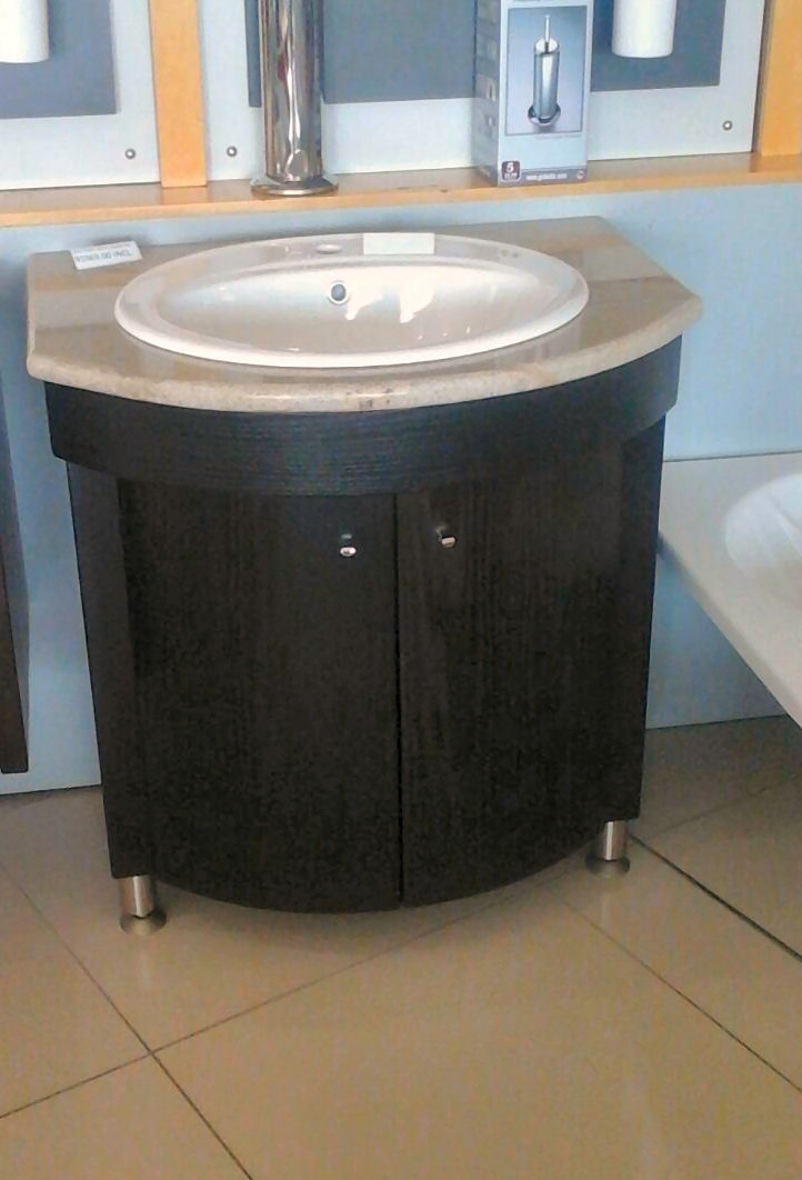 Curved Unit Drop-in basin and Stone top