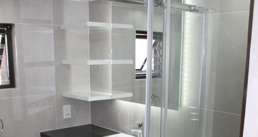 Floating Shelves Backlit Mirror