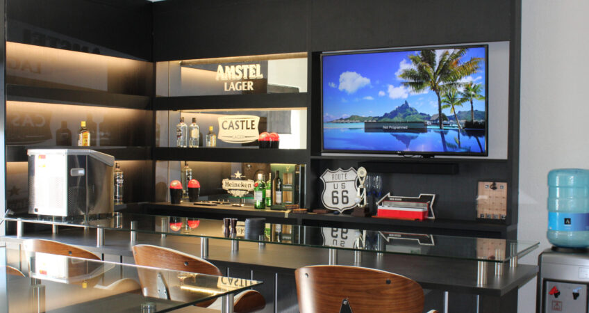 Back of Bar and Sandblasted Mirrors