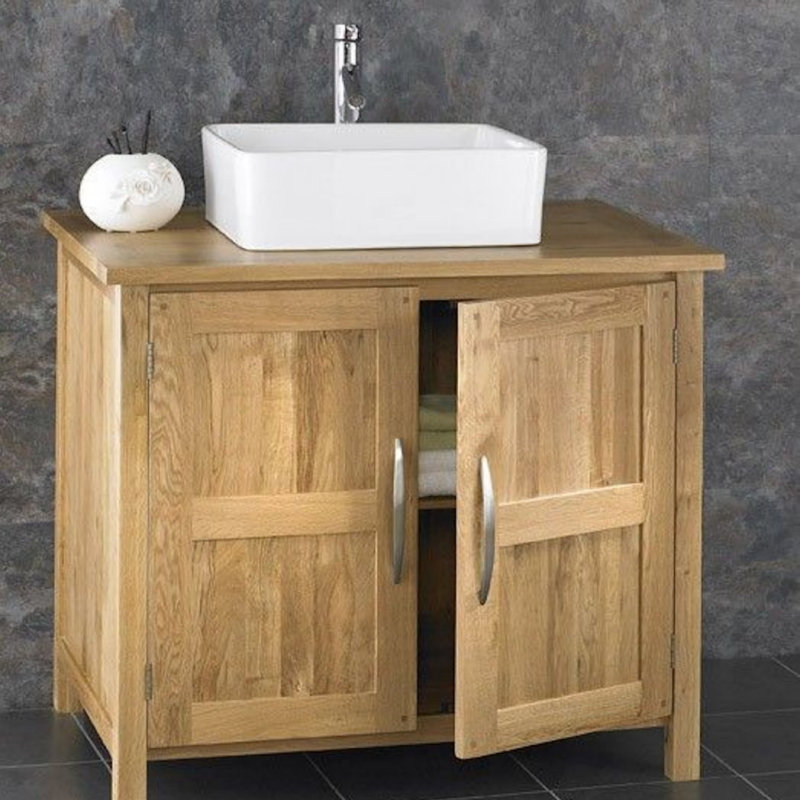 Rustic Vanity with Square Sit-on Basin