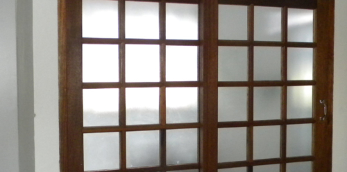 Sandblasted Glazed Cottage Pane Sliding Door