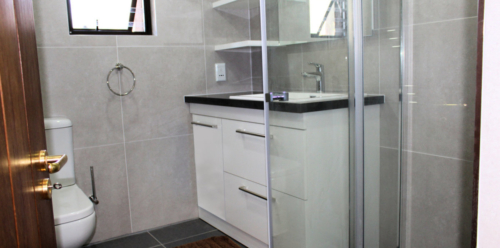 Custom Vanity and WC, Two Drawers with Pull-out Laundry Drawer