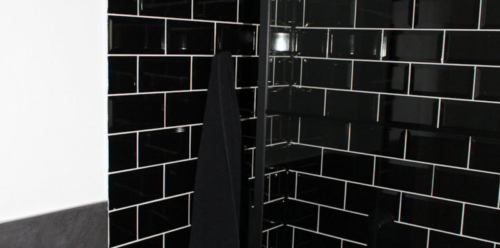 Walk-in Shower with Subway feature tiles