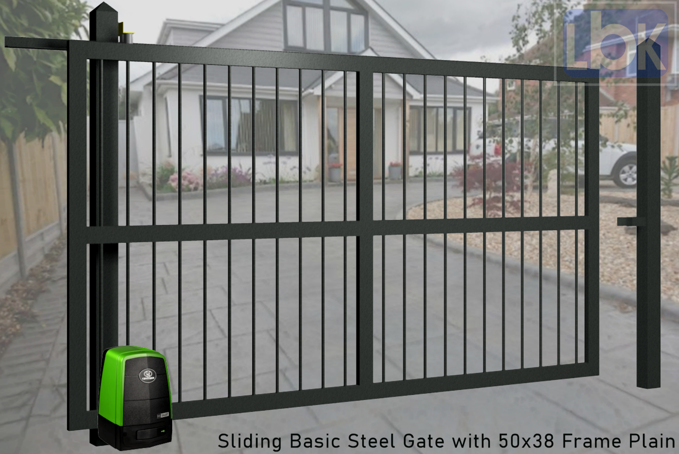 01a Sliding Basic Steel Gate with 50×38 Frame Plain
