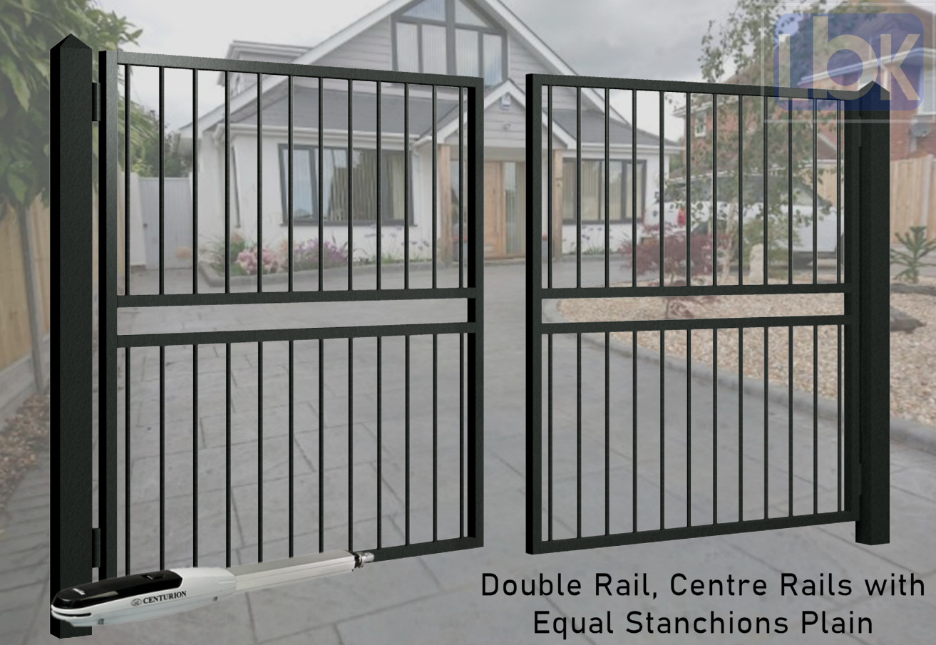 02a Double Rail, Centre Rails with Equal Stanchions No Spikes