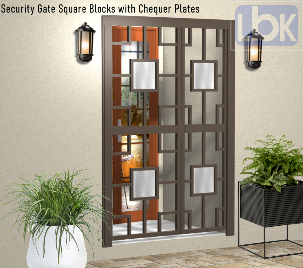 05d Security Gate Square Blocks with Chequer Plates