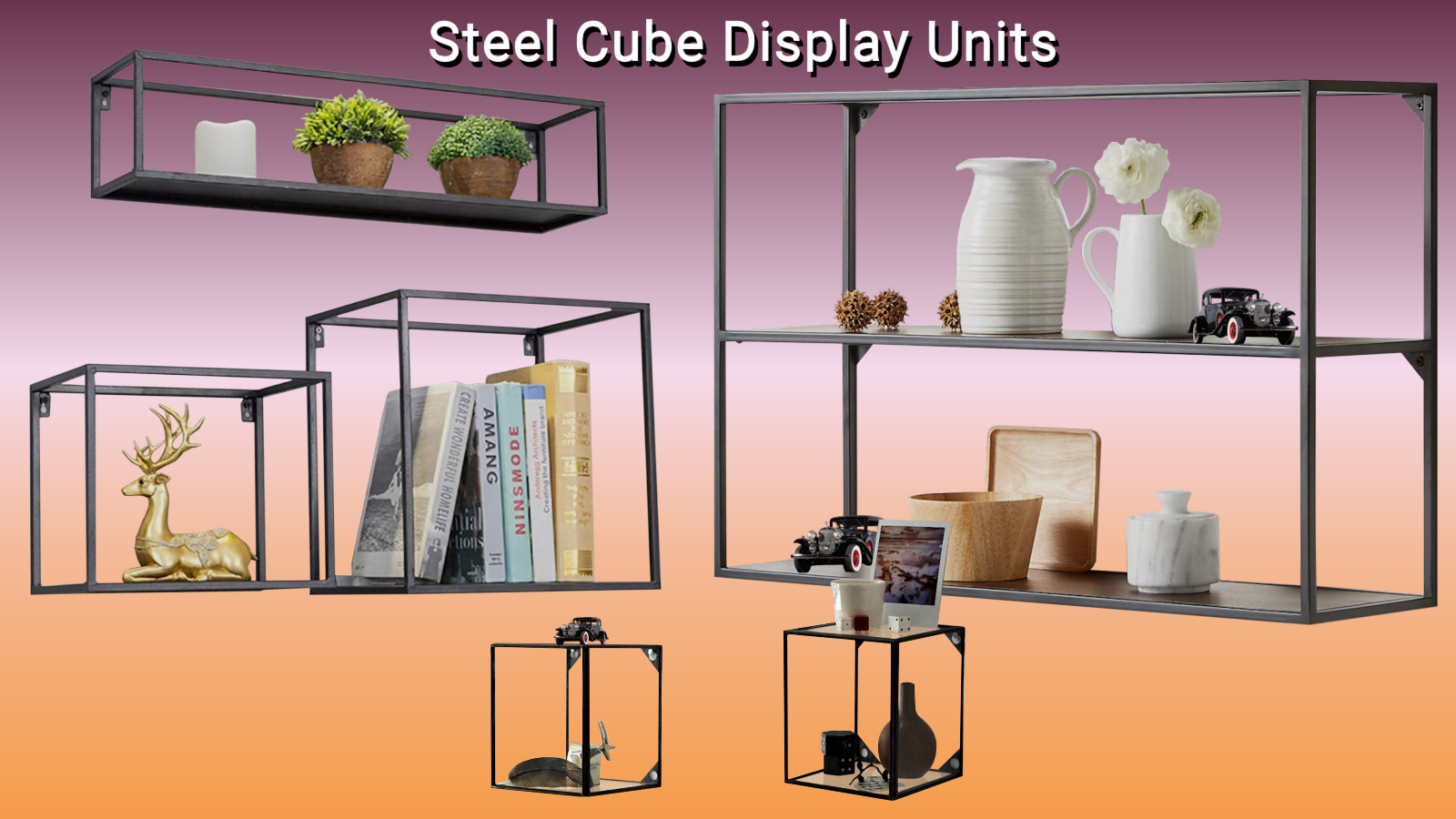 Steel Cube Display Units