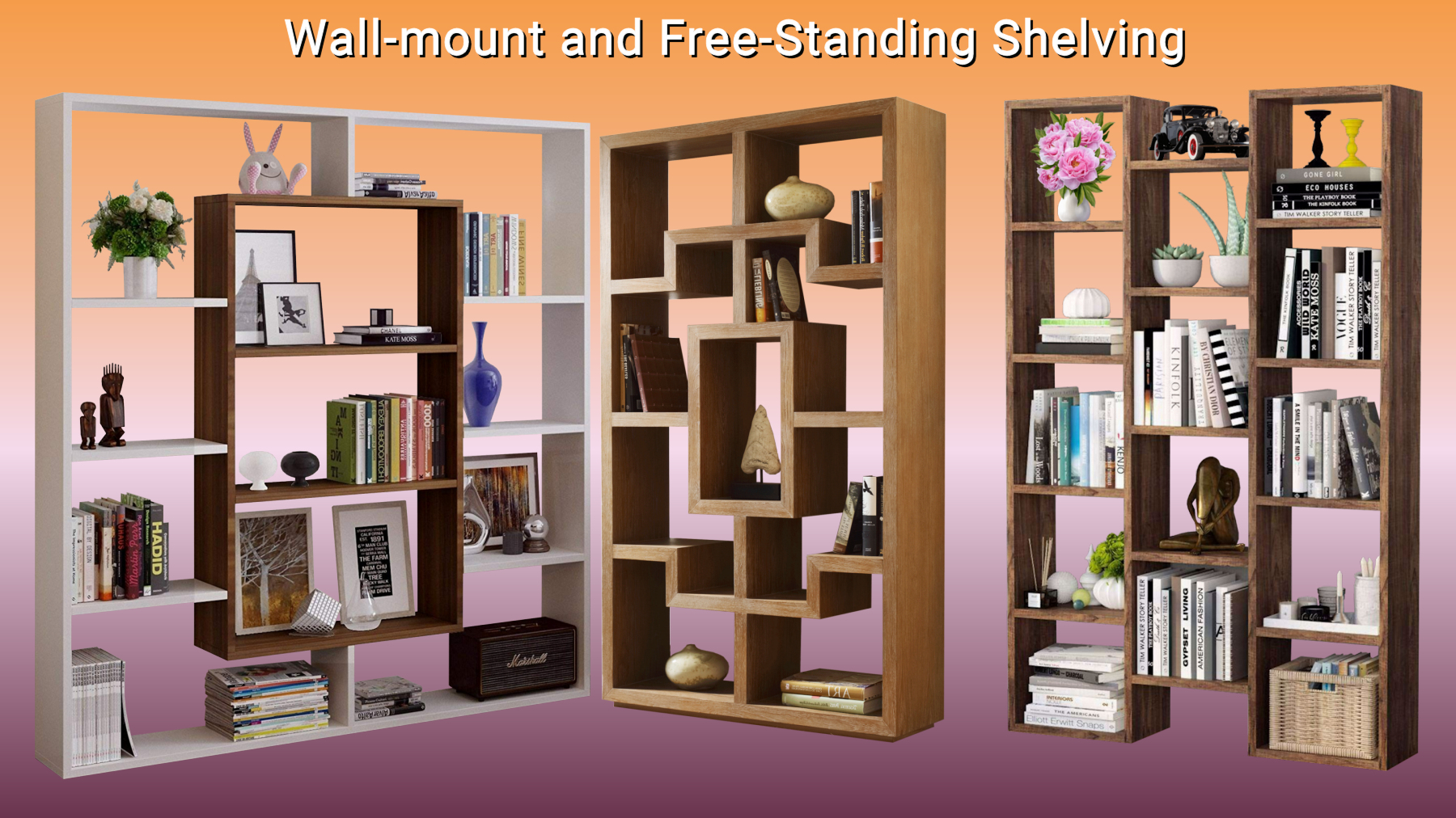 Wall-mount and Free-Standing Shelving